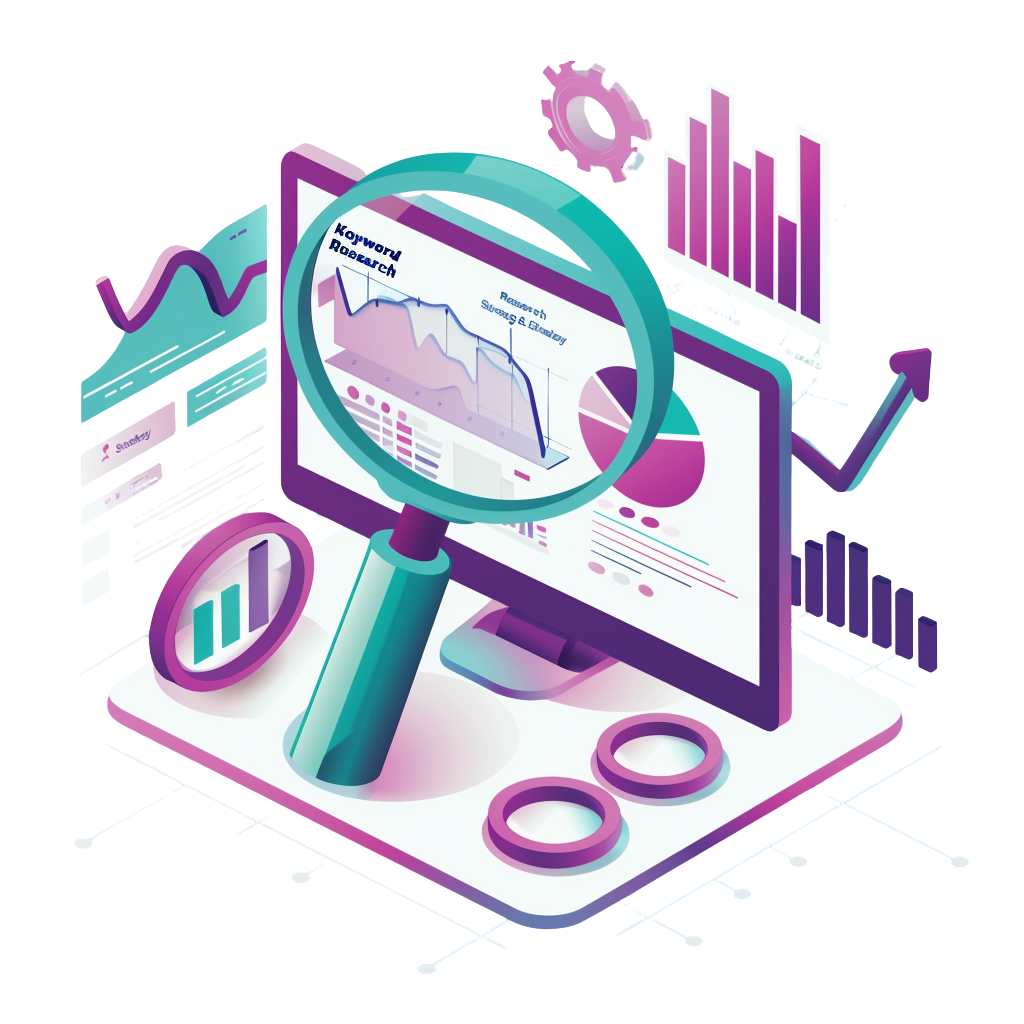 Keyword Research Dashboard showing search volume and competition metrics